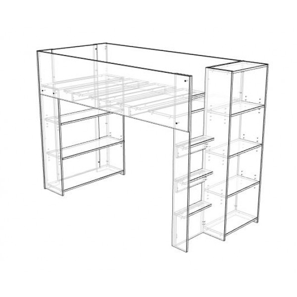Cubby House Bunk Bed With Open Shelves